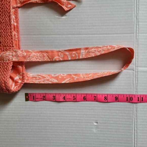 Crochet bag tote sack beach bag sewing knitting peach orange summer hand made - Picture 9 of 14